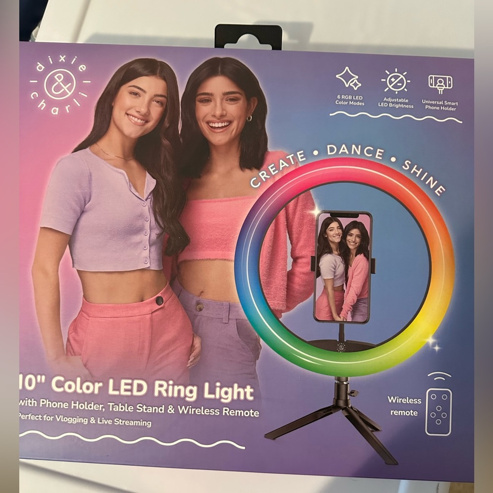 Color LED Ring Light with Phone Holder